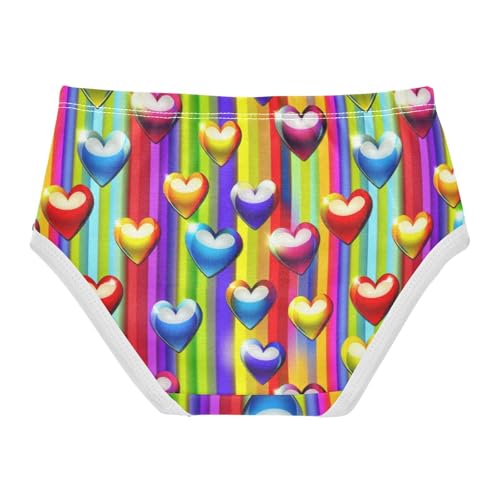 Joisal Pattern Girls Underwear Toddlers 2t Cotton Panties for Girl Colorful Glossy Hearts Red Briefs Underpants2