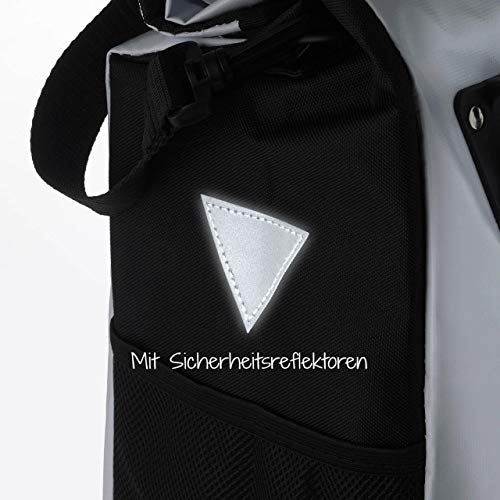 FISCHER Gepäckträgertasche, Fahrradtasche, wasserdicht, 18 Liter, weiß