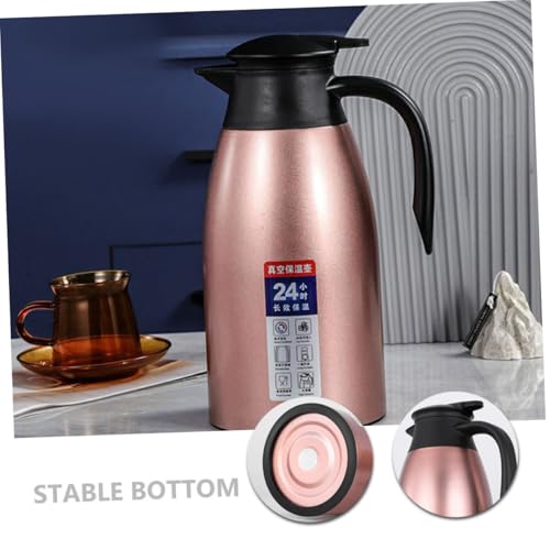 Botella para café de acero inoxidable y jarra térmica de 2L color rosa pastel 5