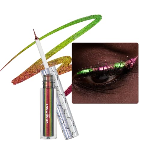 Image of Chameleon Glitter Liquid Eyeliner, Highly Pigmented Intense Color Shifting, Waterproof Eyeliner Metallic Multi-Reflective Finish, Longwearing, Smudge-proof, Ultra-Fine Tip, PINK GOLD GREEN 902