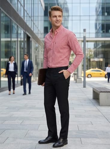 Image of Glowic Men's Checkered Casual Shirt | Full Sleeve Button-Down Shirt | Comfortable Breathable Fabric | Perfect for Casual Office and Outing Wear