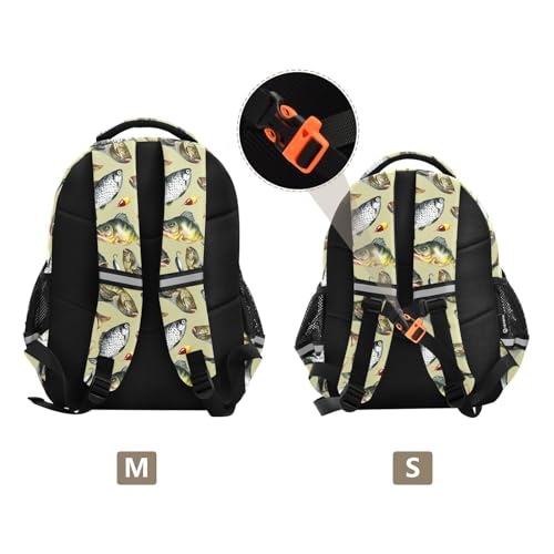 Kids Fish Hook Fishing Backpack for Girls Boys Elementary School Bags Children Bookbags Daypack Lightweight Waterproof Laptop Large Capacity Backpack S3