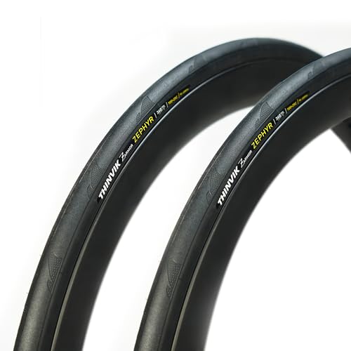 Thinvik 360TPI 235g Road Bike Tires, Foldable Clincher Tyres, Lightweight Low Rolling Resistance Bicycle Tires for Racing, Training, Endurance Cycling (700 x 28c)