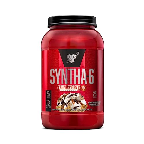 Image of BSN SYNTHA-6 Premium Protein Powder with 6g of Fiber, Whey Isolate, Micellar Casein, Milk Protein Isolate, 6g of Fat, Cookie Doughn't You Want Some, 25 Servings, 2.59 Pound (Packaging May Vary)