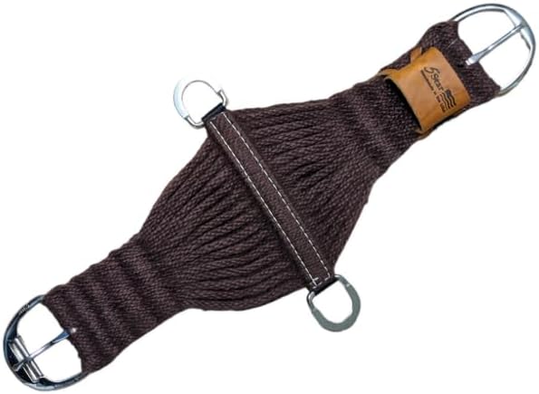 100% Mohair Chocolate Colored Western Roper Cinch - Roller Buckle (30")