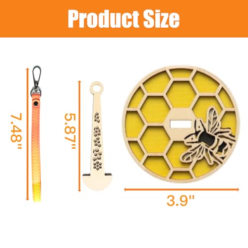 Image of 2Pcs Portable Wrist Yarn Holder with Leather Strap(Bee & Cat) | Knitting and Crocheting Craft Tool for Crochet Trave