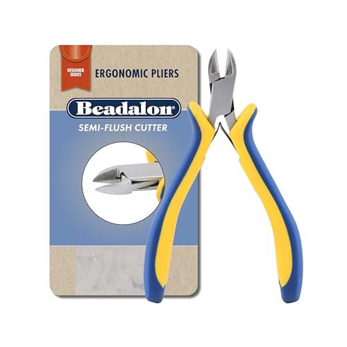 Beadalon Ergo Semi-Flush Cutter – Wire Cutters for Jewelry Making & Beading, 5.25 in