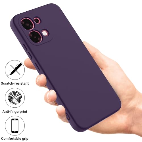 Image of Back Cover for Oppo F31 5G | Full Camera Protection | Premium Liquid Silicon Case | Flexible Bumper Case for Oppo F31 5G (Dark Purple)