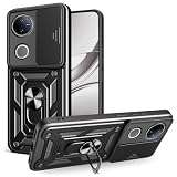 Lucyliy Compatible with Vivo v50 5G Case Dual-Layer Rigid PC, Drop-Proof Compatible for Vivo v50 5G Phone Case Cover Black
