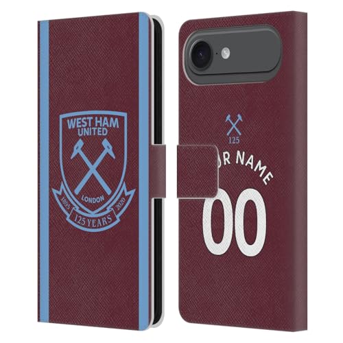 Coque portefeuille iPhone 17 Air West Ham United en cuir texturé aux finitions soignées
