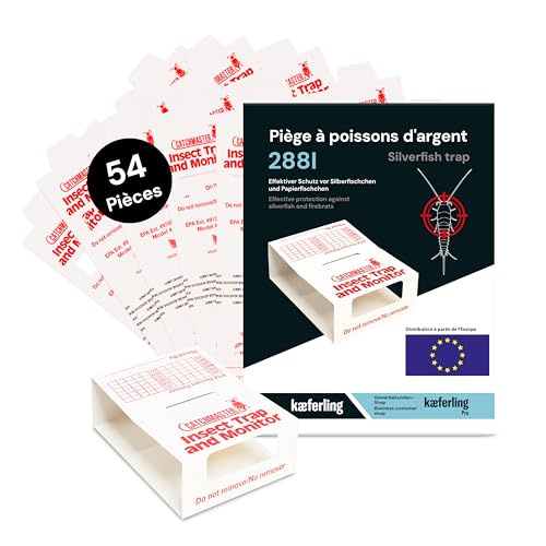 Catchmaster 288i Piège Poissons d'argent | 54x Adhésifs Contre Insectes | Solution pour Combattre Les Nuisibles | Méthode Efficace Anti-Infestation