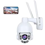 【Mehrere Speichermethoden und 24/7-Aufzeichnung】：Die WLAN PTZ Kamera Outdoor ist mit maximal 128 GB Micro SD-Karte und 24/7-Aufzeichnung； kompatibel mit NVR； kompatibel; Software wie CamHipro, iSpy, Milestone, Blue Iris und Browser wie Chrome, Internet Explorer, Firefox unterstützt; Im Vergleich zum Cloud-Speicher, für den eine monatliche Servicegebühr erforderlich ist, können Sie mit einer SD-Karte Geld sparen.