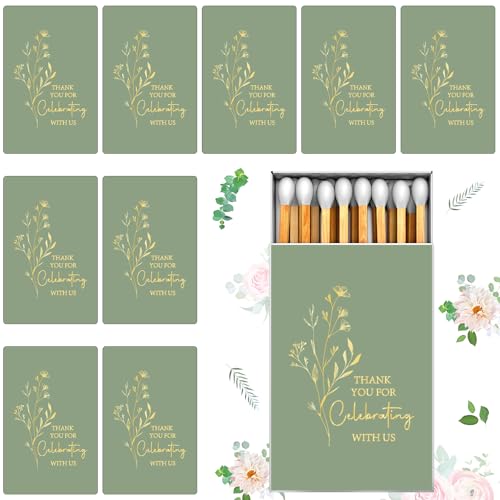 Humyoun 100 Pcs Wedding Matches Matchbook Labels Stickers 2.24 x 1.41 Inch Wedding Favors Matchbook Sticker The Nice Match Sticker Without Matches and Boxes(Sage Green)