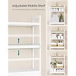 SONGMICS Over The Toilet Storage, 3-Tier Over Toilet Bathroom Organizer with Adjustable Shelf, 10.2 x 24.8 x 66.9 Inches, Space-Saving, Cloud White UBTS01WT - Image 4