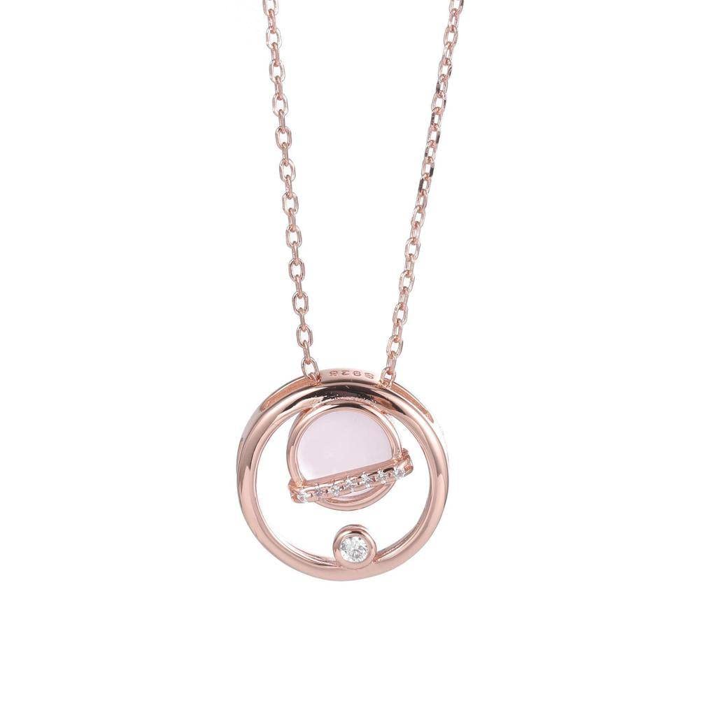 Collana e Versatile Catena di clavicole con zircone per Studentesse gioielleria Rosa d'oro