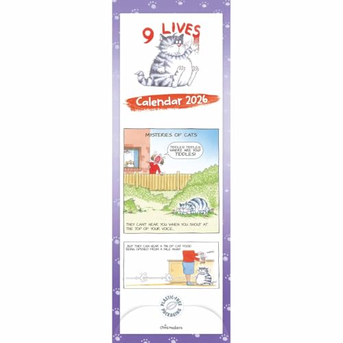 Carousel Worldwide, 9 Lives 2026 Slim Wall Calendar