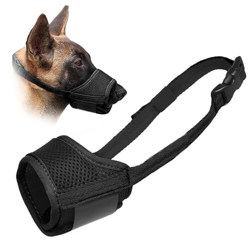 happykau 口輪 犬 通気性犬用マズル マズル 調整可能な犬用口輪無駄吠え防止 拾い食い 家具破壊 防止 柔らかい犬の口を保護する口輪 小型中型大型犬用噛み付き防止吠え防止舐め用グッズ (M)