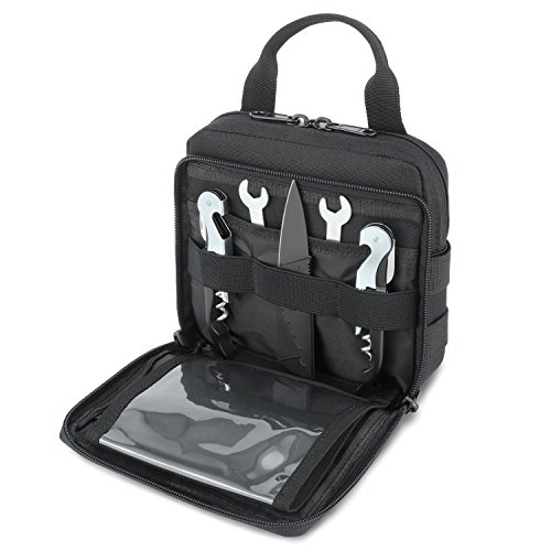 Barbarians Tactical Admin Pouch, MOLLE Military Tool Map Bag Organizer Black