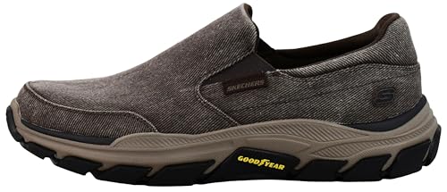 Skechers Men's Respected - Fallston Shoes, Brown, 11.5 M