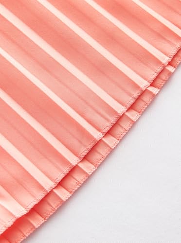 Image of Hilinker Girls Pleated 2 Piece Summer Outfits Cute Cami Top and Wide Leg Pants Clothing Set Pink 7-8 Year