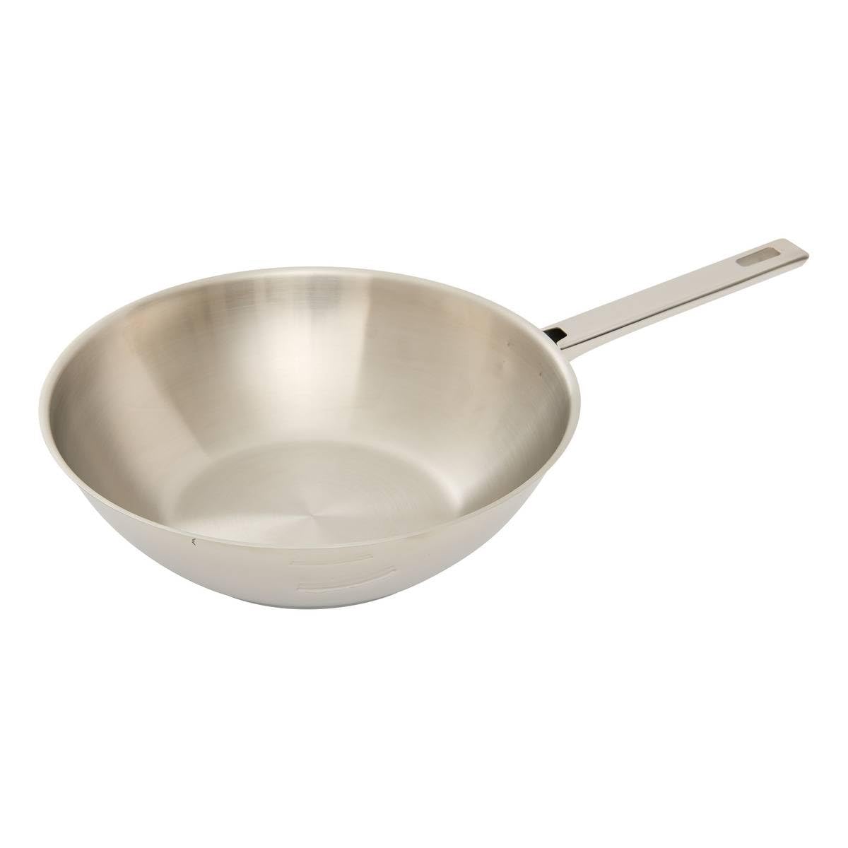 Wok brillance aluminium d28cm nettoyage facile pour cuisine saine