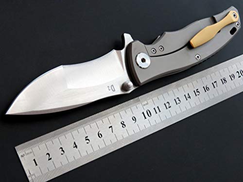 Eafengrow Ef904 Cutlery Folding Pocket Knife D2 Blade Titanium Handles Tactical Edc Flipper Tool With Clip For Outdoor Camping Hunting(Frame Lock) #TOP1