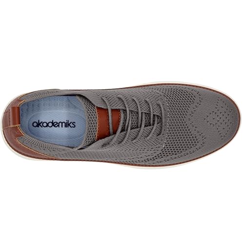 Image of AKADEMIKS Mens Olney Wingtip Knit Oxford, Sleek Breathable Dress Shoes
