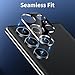 Dengduoduo 3 Pack Camera Lens Protector for Samsung Galaxy S24 Ultra, 9H Tempered Glass Camera Protector Lens Cover, Ultra HD, Anti-Scratch, Case Friendly [No Affect on Night Shots], All Black