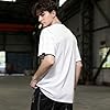 KENAIJING Men's Short Sleeve T-Shirt Cotton Crewneck Patchwork Summer Casual Harajuku Sportswear (White, S) #1