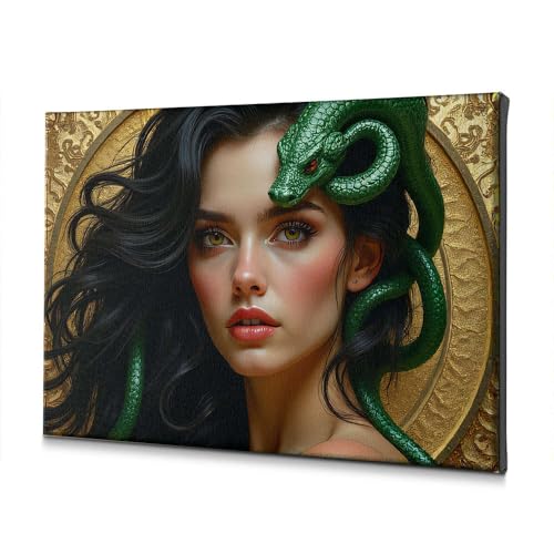 Toile femme aux serpents verts : l'art pour rompre la monotonie