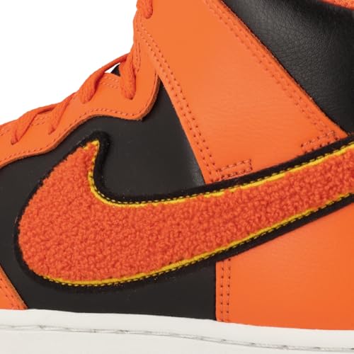 Image of Orange Swoosh Dunk High Basketball Shoes for Men (Safety Orange /Black) by NIKE