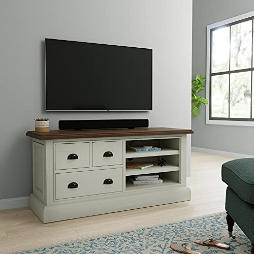 Amazon Brand - Stone & Beam Reclaimed Pine Media Tv Console With Storage Drawers, White, 16"D X 47"W X 22"H #TOP5