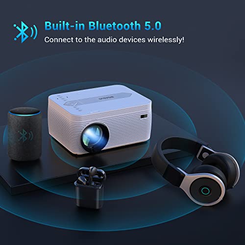Bigasuo 5G Wifi Bluetooth Projector With Dvd Player - 9000L Mini Portable Dvd Projector With Tripod, Outdoor Movie Projector 1080P Support With Carry Bag, Compatible With Phone/Laptop/Hdmi/Tv Stick #TOP3
