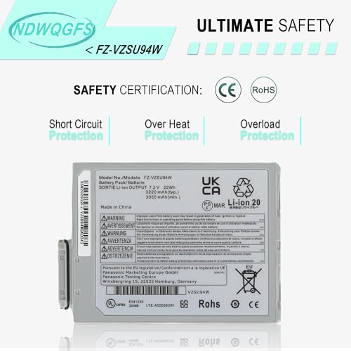 Image of FZ-VZSU94W FZ-VZSU94R Laptop Battery Compatible with Toughpad FZ-B2 FZ-M1 FZ-B1 FZ-M1C Series Compatible with FZ-VZSU94 FZ-VZSU94JS FZ-VZSU94K FZ-VZSU95 FZ-VZSU95W FZ-VZSU95JS FZ-VZSU0JW