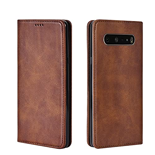 BGTXCZ LG V60 ThinQ Case, LG V60 ThinQ Wallet Case, [Flip Fold Leather] PU Leather Case with Kickstand Function and ID Credit Card Slot, Magnetic Closure Phone Cover for LG V60 ThinQ 5G(Dark Brown)