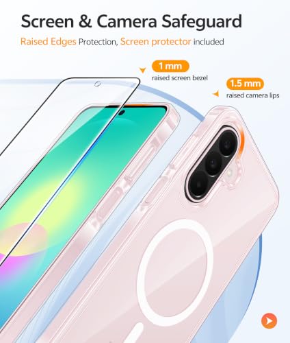 Image of FNTCASE for Galaxy A27 5G Phone Case: for Samsung A27 Cases [Fit for Magsafe] [Screen Protector] Military Grade Drop Protection, Anti Yellowing Clear Back, Slim Shockproof Protective Cover - Clear