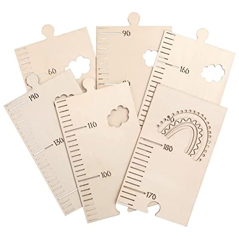 Ayamuba Wooden Height Chart for Children Height Chart Nursery Natural Wooden Puzzle Height Chart Wall Decoration for Children's Room Baby Room Girls and Boys to Record Their Growth Cover