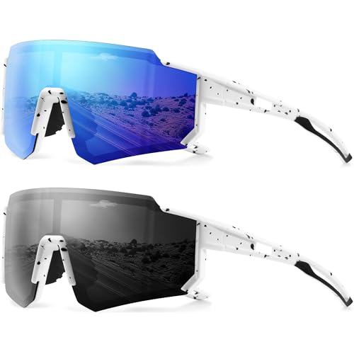 Polarized Sports Sunglasses for Men and Women,Fishing Cycling Mountain Bike Baseball Sunglasses with UV Protection
