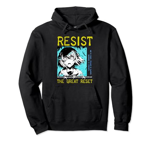 Resistir el Gran Reset Ministerio de la Verdad Anime Anti War Sudadera con Capucha