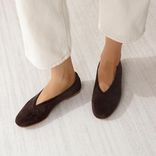 RIBONGZ Ballet Flat Shoes for Women Closed Round Toe Mary Jane Flats Comfortable Slip On Casual Shoes Dressy Office Work Walking Driving3