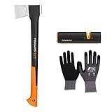 Fiskars Spaltaxt X17 M inkl.Messerschärfer XSharp und Arbeitshandschuh