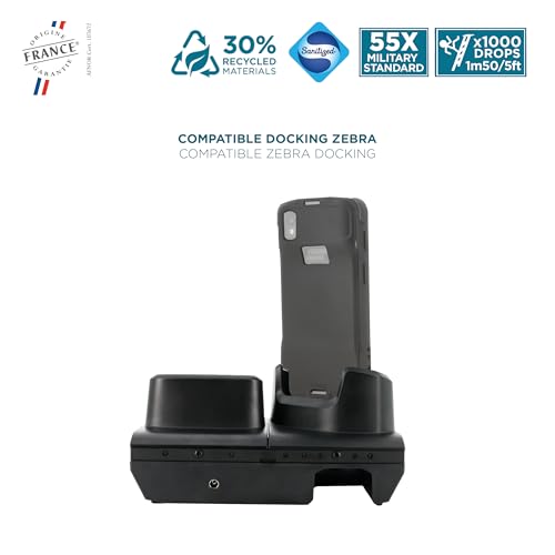 Mobilis Robustes Gehäuse für Zebra TC22 – TC27 Mobile Computer - Vollständige Rückabdeckung - Stoßfest, Fallschutz nach Militärstandard - Hergestellt aus recycelten Materialien - Schwarz