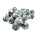 50pcs Silicone Polyhedron Pearl Beads 14mm Silicone Icosahedron Beads for Mom Necklace Making DIY Beading Accessory (Zebra)