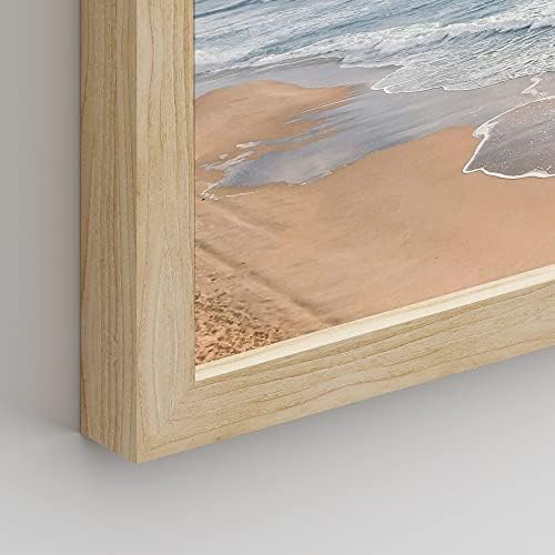 SIGNWIN Framed White Beach Grass Cloudy Ocean Sea Wave Horizon Wall Art, Set of 4 Landscape Colorful Wall Decor Prints, Nature Wilderness Wall Décor for Living Room, Bedroom - 8"x10" Natural — view 4