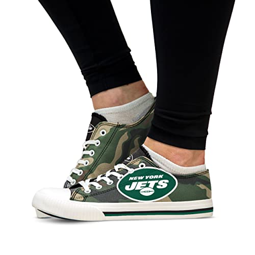 Foco New York Jets Nfl Womens Camo Low Top Canvas Shoes - 8 #TOP2