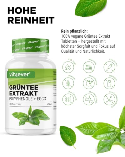 vit4ever Grüntee Extrakt - 300 Tabletten - 2000 mg Grüntee Extrakt