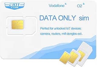 EIOTCLUB Sim Card, Data Only Sim Card for 4G Camera, 4G Wifi Router, Trail Camera, GPS Tracker, Compatible with Vodafone, 3, and O2 Networks, Pay As You Go, No Contract, No Credit Check