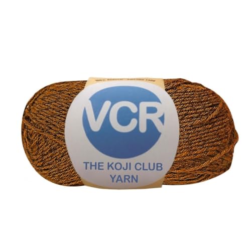 Image of VCR Burnt Orange and Brown Color Yarn, 100 Grams Hank, 275 Meters Length, 80% Acrylic, 20% Nylon Ball The Koji Club Yarn for Crochet and Knitting, Pack of 1, Suitable for DIY