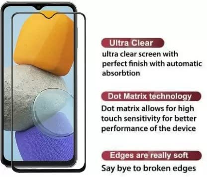 Image of ZARALA edge to edge full screen coverage tempered glass screen protector for SAMSUNG GALAXY F14 5G with easy installation kit (black) [pack of 1