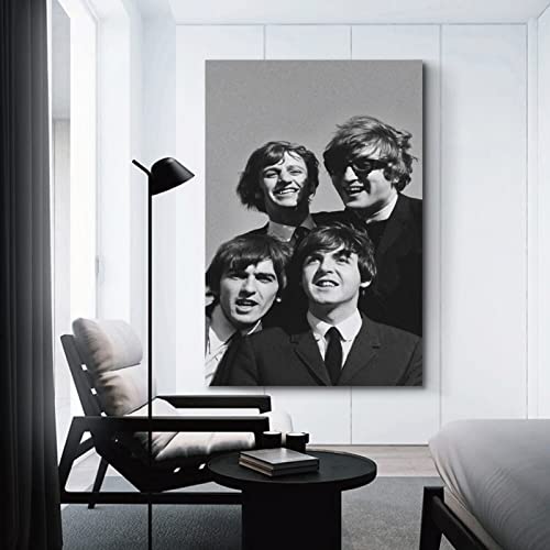 Poster décoratif sur toile The Beatles en noir et blanc – Impression d’art moderne pour chambre à coucher – 30 x 45 cm - Les Beatles, Paul McCartney, John Lennon, RIngo Starr, George Harrison Poster décoratif sur toile The Beatles en noir et blanc - Impression d'art moderne pour chambre à coucher - 30 x 45 cm – Image 4